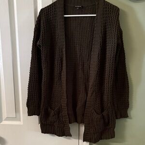 Express Women's Chunky Open-Front Cardigan Sweater - Brown